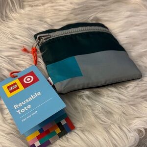 Lego Reusable Tote Pouch in Teal, Dark Green, Gray